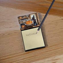 Load image into Gallery viewer, Pug Fall Kitchen Pumpkins Sticky Note Holder- Refiilable Desk Accessory Note Pad
