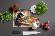 Load image into Gallery viewer, Rottweiler Fall Kitchen Pumpkins Glass Cutting Boards – Durable, Decorative Kitchen Art Large