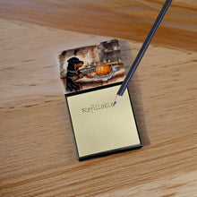 Load image into Gallery viewer, Rottweiler Fall Kitchen Pumpkins Sticky Note Holder- Refiilable Desk Accessory Note Pad