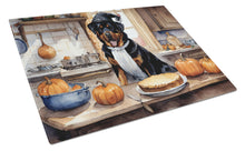 Load image into Gallery viewer, Rottweiler Fall Kitchen Pumpkins Glass Cutting Boards – Durable, Decorative Kitchen Art Large