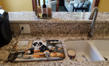 Load image into Gallery viewer, Saint Bernard Fall Kitchen Pumpkins Dish Drying Mat