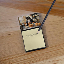 Load image into Gallery viewer, Saint Bernard Fall Kitchen Pumpkins Sticky Note Holder- Refiilable Desk Accessory Note Pad