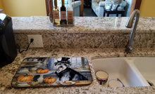 Load image into Gallery viewer, Schnauzer Fall Kitchen Pumpkins Dish Drying Mat
