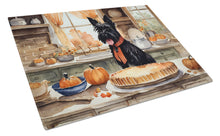 Load image into Gallery viewer, Scottish Terrier Fall Kitchen Pumpkins Glass Cutting Boards – Durable, Decorative Kitchen Art Large