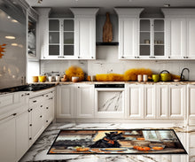Load image into Gallery viewer, Scottish Terrier Fall Kitchen Pumpkins Runner Mat 28x58
