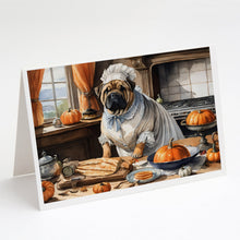 Load image into Gallery viewer, Shar Pei Fall Kitchen Pumpkins Greeting Cards -  Blank Note Cards – 8-Pack of Artist-Designed Cards with Envelopes