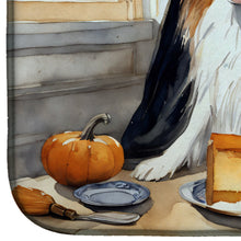 Load image into Gallery viewer, Sheltie Fall Kitchen Pumpkins Dish Drying Mat