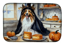Load image into Gallery viewer, Sheltie Fall Kitchen Pumpkins Dish Drying Mat