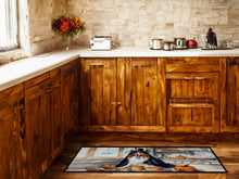 Load image into Gallery viewer, Sheltie Fall Kitchen Pumpkins Runner Mat 28x58