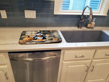 Load image into Gallery viewer, Siberian Husky Fall Kitchen Pumpkins Dish Drying Mat