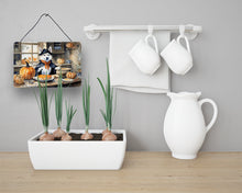 Load image into Gallery viewer, Siberian Husky Fall Kitchen Pumpkins Wall or Door Hanging Prints