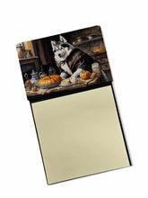 Load image into Gallery viewer, Siberian Husky Fall Kitchen Pumpkins Sticky Note Holder- Refiilable Desk Accessory Note Pad