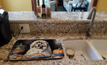 Load image into Gallery viewer, Tibetan Mastiff Fall Kitchen Pumpkins Dish Drying Mat