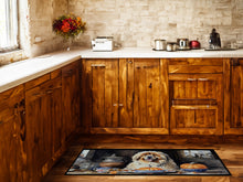 Load image into Gallery viewer, Tibetan Mastiff Fall Kitchen Pumpkins Runner Mat 28x58