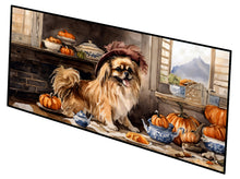Load image into Gallery viewer, Tibetan Spaniel Fall Kitchen Pumpkins Runner Mat 28x58