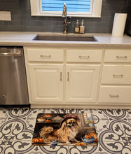 Load image into Gallery viewer, Tibetan Spaniel Fall Kitchen Pumpkins Memory Foam Kitchen Mat