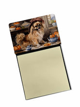 Load image into Gallery viewer, Tibetan Spaniel Fall Kitchen Pumpkins Sticky Note Holder- Refiilable Desk Accessory Note Pad