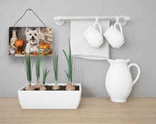 Load image into Gallery viewer, Westie Fall Kitchen Pumpkins Wall or Door Hanging Prints