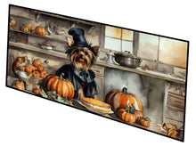 Load image into Gallery viewer, Yorkie Fall Kitchen Pumpkins Runner Mat 28x58