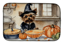 Load image into Gallery viewer, Yorkie Fall Kitchen Pumpkins Dish Drying Mat