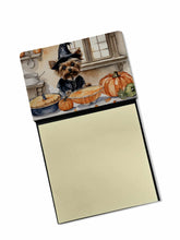 Load image into Gallery viewer, Yorkie Fall Kitchen Pumpkins Sticky Note Holder- Refiilable Desk Accessory Note Pad