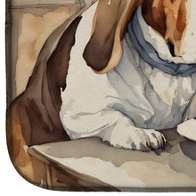 Load image into Gallery viewer, Basset Hound Fall Kitchen Pumpkins Dish Drying Mat