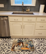 Load image into Gallery viewer, Basset Hound Fall Kitchen Pumpkins Memory Foam Kitchen Mat