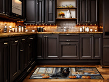 Load image into Gallery viewer, Belgian Sheepdog Fall Kitchen Pumpkins Runner Mat 28x58