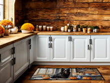 Load image into Gallery viewer, Belgian Sheepdog Fall Kitchen Pumpkins Runner Mat 28x58