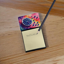 Load image into Gallery viewer, Colorful Blueberries Sticky Note Holder- Refiilable Desk Accessory Note Pad
