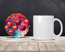 Load image into Gallery viewer, Colorful Cherries Large Sandstone Coasters Pack of 4