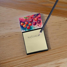 Load image into Gallery viewer, Colorful Cherries Sticky Note Holder- Refiilable Desk Accessory Note Pad