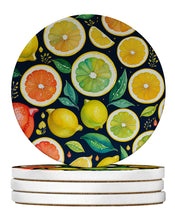 Load image into Gallery viewer, Colorful Lemons Large Sandstone Coasters Pack of 4