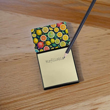 Load image into Gallery viewer, Colorful Lemons Sticky Note Holder- Refiilable Desk Accessory Note Pad