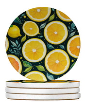 Load image into Gallery viewer, Colorful Lemons Large Sandstone Coasters Pack of 4