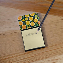 Load image into Gallery viewer, Colorful Lemons Sticky Note Holder- Refiilable Desk Accessory Note Pad