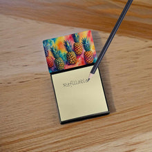 Load image into Gallery viewer, Colorful Pineapples Sticky Note Holder- Refiilable Desk Accessory Note Pad