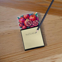 Load image into Gallery viewer, Colorful Pomegranates Sticky Note Holder- Refiilable Desk Accessory Note Pad