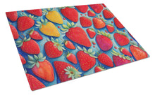 Load image into Gallery viewer, Colorful Strawberries Glass Cutting Boards – Durable, Decorative Kitchen Art Large
