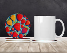 Load image into Gallery viewer, Colorful Strawberries Large Sandstone Coasters Pack of 4