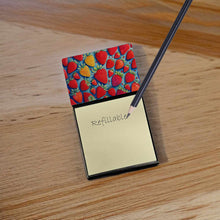 Load image into Gallery viewer, Colorful Strawberries Sticky Note Holder- Refiilable Desk Accessory Note Pad