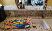 Load image into Gallery viewer, Colorful Lemons Dish Drying Mat