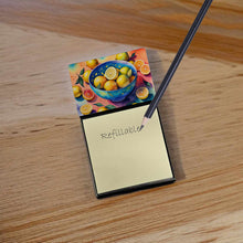 Load image into Gallery viewer, Colorful Lemons Sticky Note Holder- Refiilable Desk Accessory Note Pad