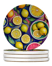 Load image into Gallery viewer, Colorful Lemons Large Sandstone Coasters Pack of 4