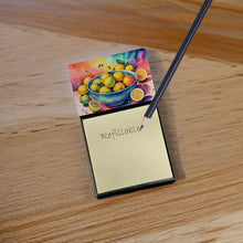 Load image into Gallery viewer, Colorful Lemons Sticky Note Holder- Refiilable Desk Accessory Note Pad