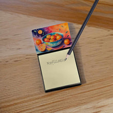 Load image into Gallery viewer, Colorful Oranges Sticky Note Holder- Refiilable Desk Accessory Note Pad