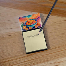Load image into Gallery viewer, Colorful Oranges Sticky Note Holder- Refiilable Desk Accessory Note Pad