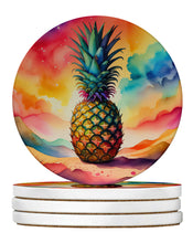Load image into Gallery viewer, Colorful Pineapple Large Sandstone Coasters Pack of 4