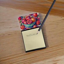 Load image into Gallery viewer, Colorful Pomegranates Sticky Note Holder- Refiilable Desk Accessory Note Pad
