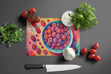 Load image into Gallery viewer, Colorful Raspberries Glass Cutting Boards – Durable, Decorative Kitchen Art Large
